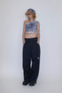 TIE-DYE ASYMMETRY WRAP TANK TOP -INDIGO-